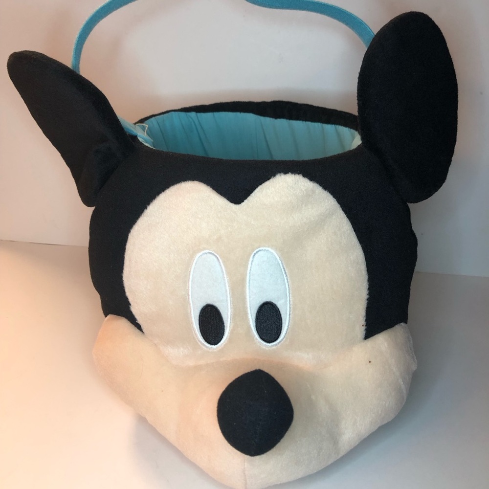 Disney Mickey Mouse Trick or Treat Pail Plush Candy Basket Easter/Halloween